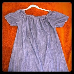 Denim Off The Shoulder Dress!